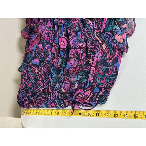 MISA Los Angeles Dress Womens Small Purple Colette Midi Floral Electric Party - Picture 12 of 13